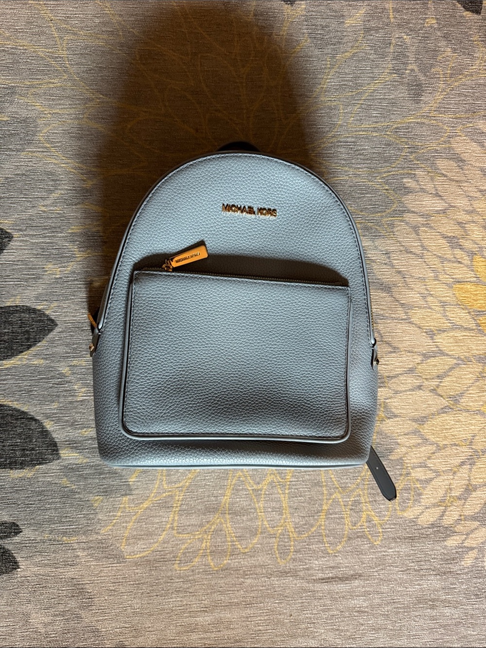 Michael Kors Pale Blue Pebbled Leather Backpack